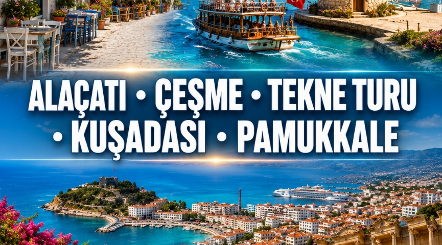 ALAÇATI – ÇEŞME – TEKNE TURU – KUŞADASI- PAMUKKALE TURU 28-30 AĞUSTOS