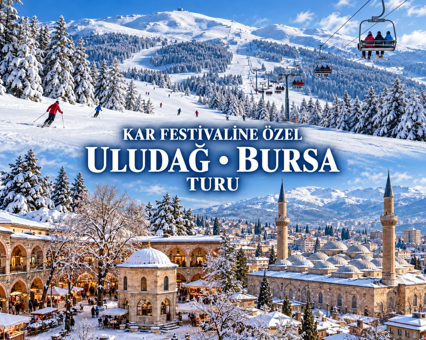 ☃️ Konaklamalı Kar Festivaline Özel Uludağ - Bursa Turu ❄️